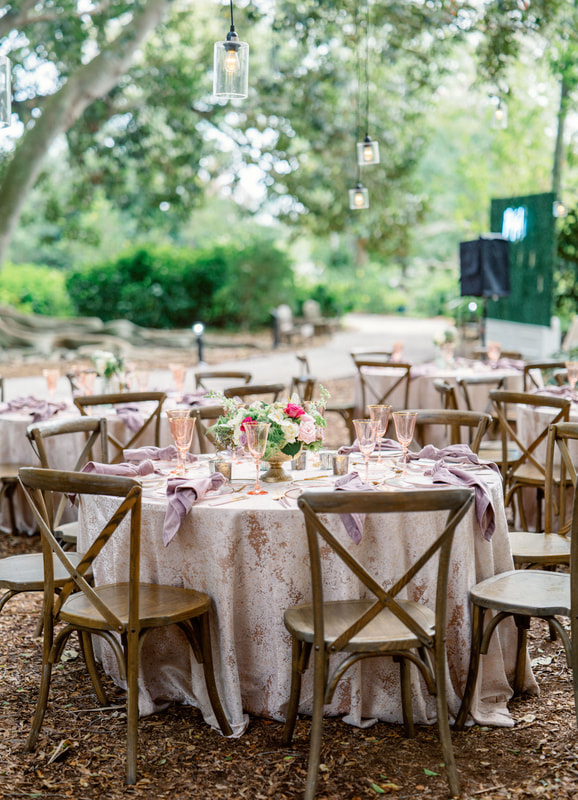 luxurious outdoor wedding reception at Selby gardens