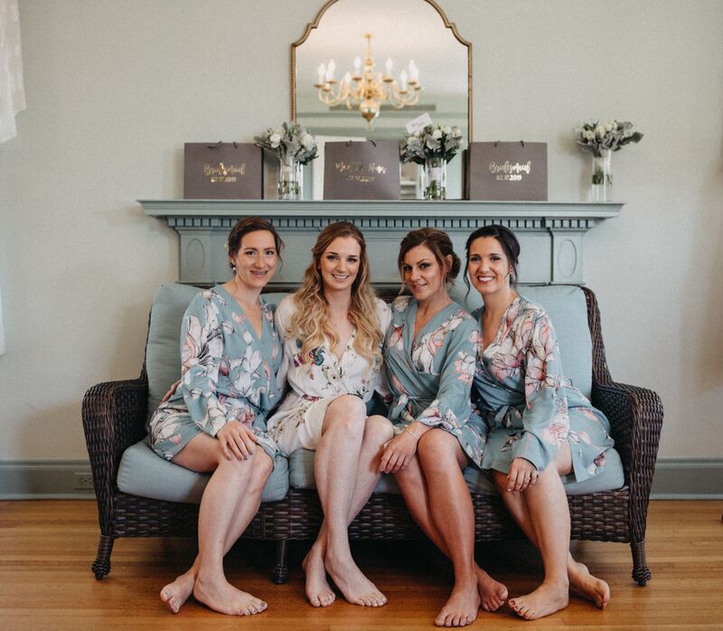Sarasota wedding – Edson Keith Mansion wedding – Phillippi Estate Park wedding – Edson Keith Mansion – Phillippi Estate Park- Old Florida wedding – vintage inspired wedding – Sarasota wedding planner- Jennifer Matteo Event Planning- bride with bridesmaids- bride and bridesmaids in custom robes - 