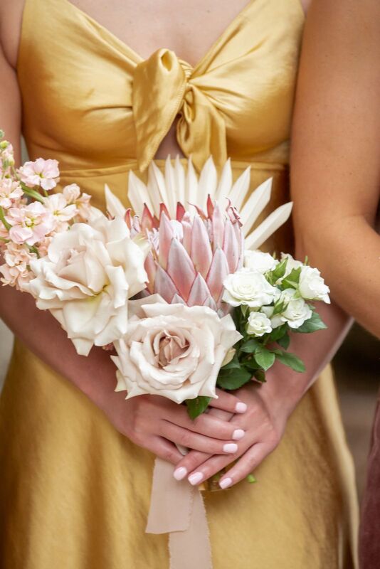 Soft pink and sand colored  bridal bouquets