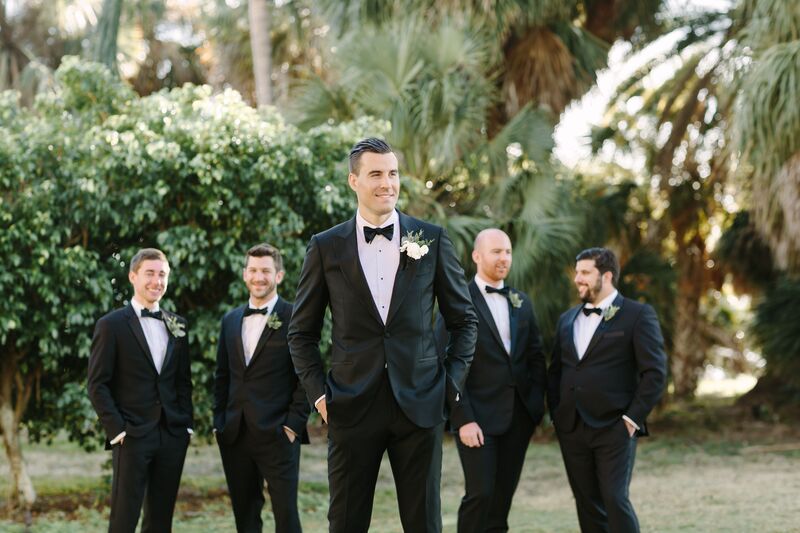 Jennifer Matteo Event Planning – Sarasota Wedding Planner – Sarasota weddings -  Powel Crosley Estate – Powel Crosley weddings - groom with groomsmen