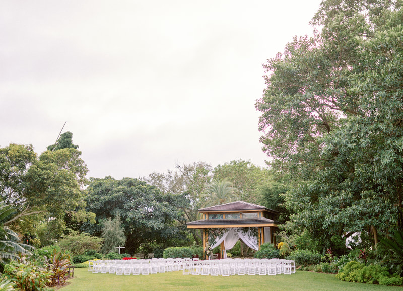 Outdoor wedding ceremony at Wedding Gazebo at Marie Selby Gardens in Sarasota