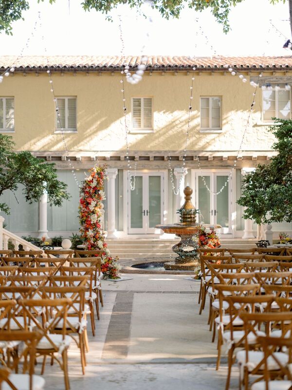 Courtyard wedding ceremony at the Addison in Boca Raton