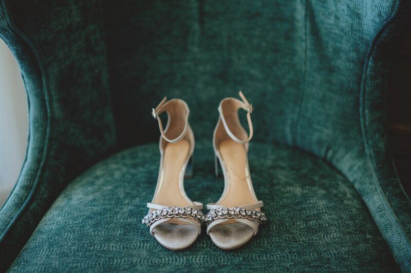 crystal embellished wedding shoes