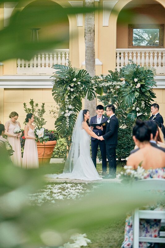Jennifer Matteo Event Planning – Sarasota wedding planner- The Ritz-Carlton Sarasota – Ritz-Carlton Sarasota wedding- foodies – tropical floral – outdoor Sarasota wedding ceremony