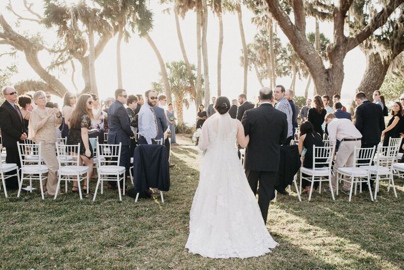Bay Preserve at Osprey -Bay Preserve wedding – Sarasota wedding – Sarasota wedding planner – Sarasota luxury wedding planner - outdoor wedding ceremony - bride - father of the bride- bride with father - here comes the bride- brides entrance