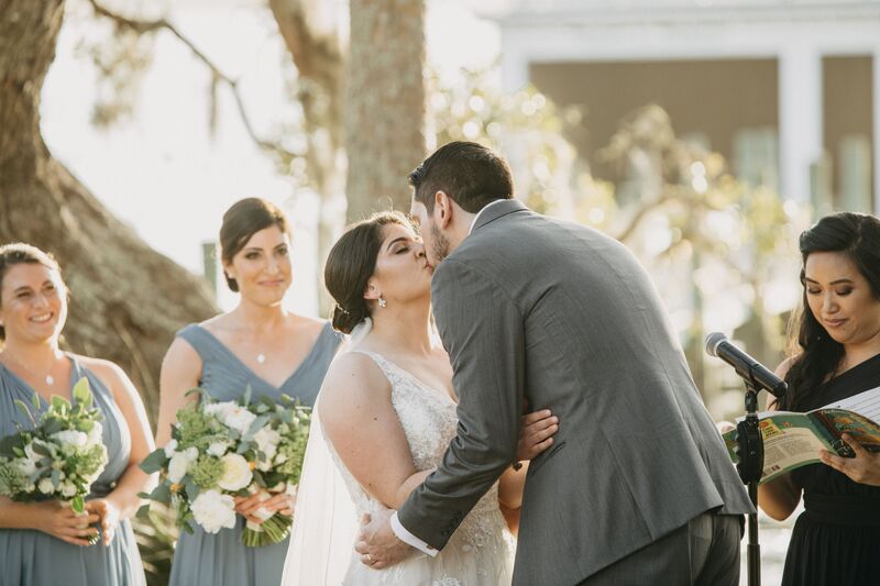 Bay Preserve at Osprey -Bay Preserve wedding – Sarasota wedding – Sarasota wedding planner – Sarasota luxury wedding planner - first kiss- bride and groom- just marries