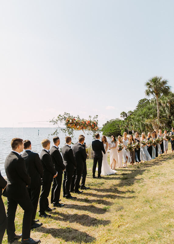 Outdoor wedding ceremony at the Powel Crosley Estate in Sarasota