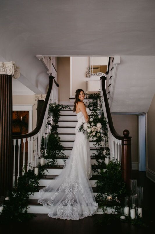 Bride on the staircase atThe Orlo in Tampa