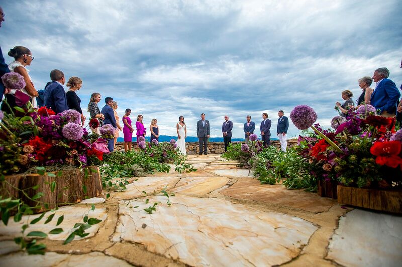 outdoor wedding ceremony during a destination wedding at Blackberry Mountain