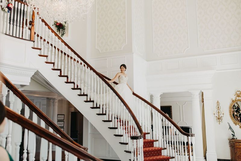 Sarasota Wedding Planner – Sarasota luxury wedding planner – Sarasota wedding – The Ringling - bride - bride coming down staircase