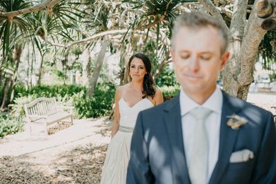 Jennifer Matteo Event Planning – Sarasota Wedding Planner- Selby Garden Wedding -rustic garden wedding -first look