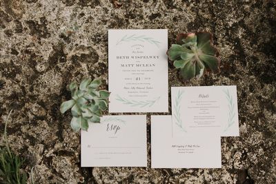 Jennifer Matteo Event Planning – Sarasota Wedding Planner- Selby Garden Wedding -rustic garden wedding - wedding invitations with greenery