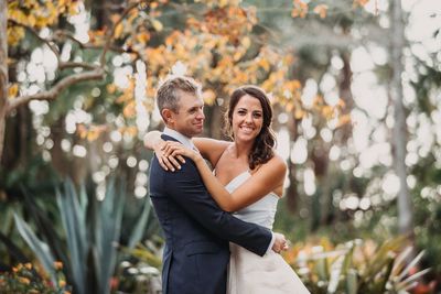 Jennifer Matteo Event Planning – Sarasota Wedding Planner- Selby Garden Wedding -rustic garden wedding - bride and groom at Selby Gardens
