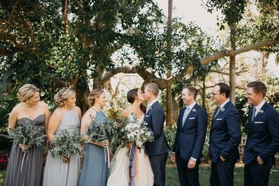 Jennifer Matteo Event Planning – Sarasota Wedding Planner- Selby Garden Wedding -rustic garden wedding - bride and groom with bridal party
