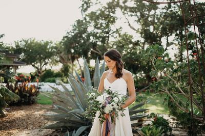 Jennifer Matteo Event Planning – Sarasota Wedding Planner- Selby Garden Wedding -rustic garden wedding - bride at Sarasota Selby Gardens