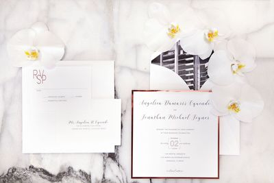 Jennifer Matteo Event Planning  - Sarasota wedding planner- Westin Sarasota – rooftop wedding- modern custom wedding invitation 