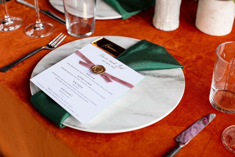 charger plate and napkin at destination wedding events