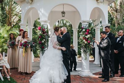 Jennifer Matteo Event Planning – Sarasota Wedding Planner- Mote Marine Laboratory – Longboat Island Chapel  - Florida Luxury Wedding Planner - first kiss