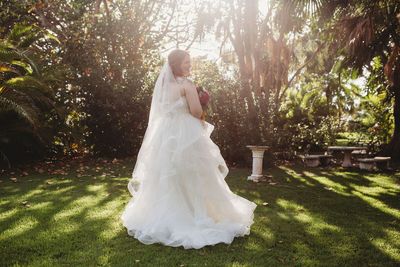 Jennifer Matteo Event Planning – Sarasota Wedding Planner- Mote Marine Laboratory – Longboat Island Chapel  - Florida Luxury Wedding Planner - bride in garden