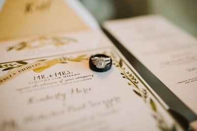 Jennifer Matteo Event Planning – Florida wedding planner – Sarasota wedding planner – Sarasota luxury weddings – Siesta Key wedding – Sarasota boho wedding - invitation suite with wedding rings